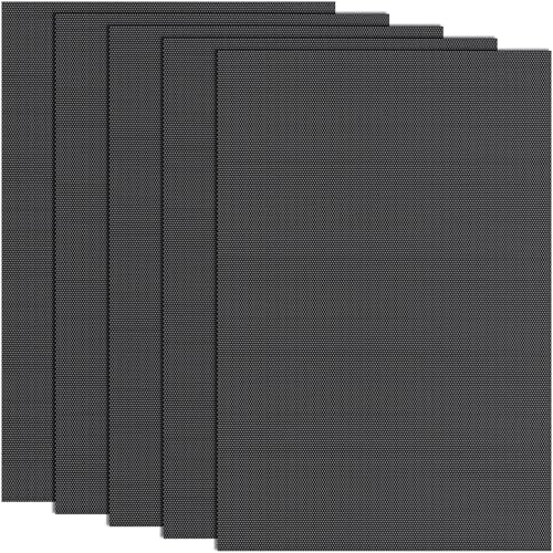 Pndeyo 5 Sheets 0.5mm Black Fursuit Eyes Mesh, Waterproof Printable PVC Eye Mesh Sheet for Furry Cosplay Props Fursuits Handicrafts Making- 11.8in x 7.87in