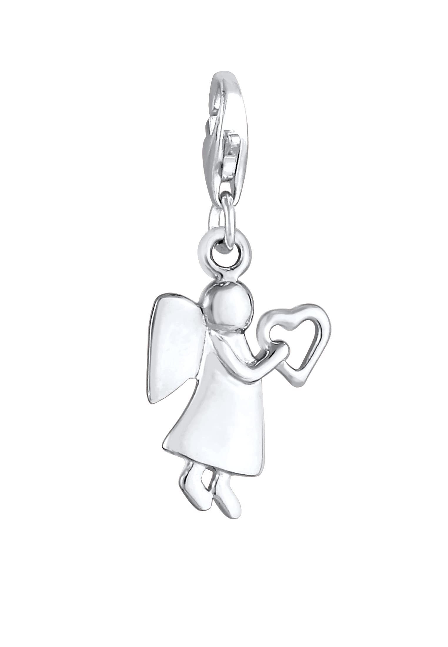 Elli Charm Women Guardian Angel Heart Playful in 925 Sterling Silver