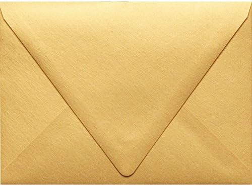 LUXPaper A7 Envelopes In 80 Lb Gold Metallic Printable Contour Flap 