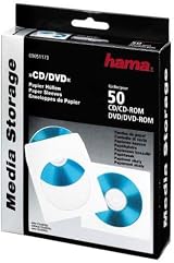 Hama CD DVD Protective Sleeves Pack of 50 White Paper Storage view 3