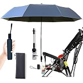 Universal Baby Parasol, Baby Stroller Sun Shade Sun Protection Sun Shade for Strollers, Waterproof Umbrella for Trolley Bike Wheelchair Fishing, Bicycle Umbrella with Holder Clip Clamp（Dark Blue）