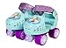 PlayWheels Disney Frozen Glitter Kids Roller Skates with Knee Pads - Junior Size 6-12