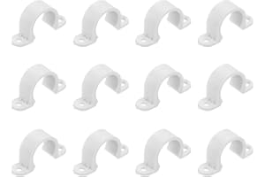 uxcell 12Pcs PVC Pipe Straps, 20mm(4/5") Plastic Conduit Strap 2 Holes PVC Pipe Mounting Bracket for PVC Pipe Conduit and Cab