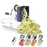Spiralizer Vegetable slicer Ultimate 8-Blade: Best Spiral Slicer, Strongest and Heaviest Duty Veggie Pasta Spaghetti Maker for Healthy Low Carb, Paleo, Gluten-Free Meals with Bonus 3 Free Gifts
