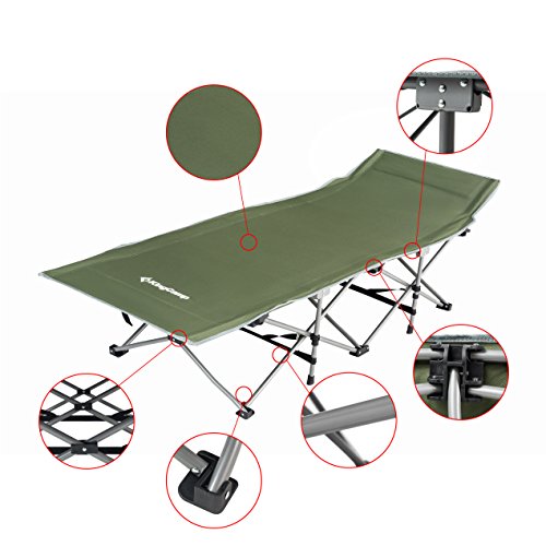 KingCamp Folding Deluxe Lightweight Portable Camping Bed Cot w/Carry