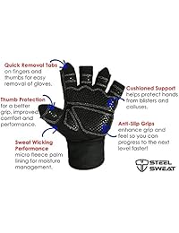 Guantes de levantamiento de pesas de acero con muñequera de 18 pulgadas para entrenamiento, gimnasio y entrenamiento de fitness, ideal para hombres y mujeres que aman el levantamiento de pesas, piel de camuflaje ZED