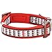 Blueberry Pet 2 Colors Soft & Comfy Artistic Houndstooth Check Padded Dog Collar, Trendy Red and Brown, Small, Neck 12