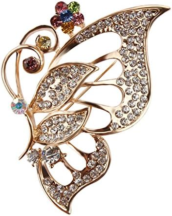 Best Annie Crystal Rhinestones Assorted Butterfly Brooch Pins Fashion Costume Jewelry for Women or Girls color