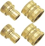 Gilmour 09QCGT 2-Piece Green Thumb Brass Quick Connector Set for Hose (2 Pack)