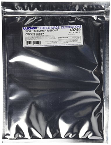 Lucks Icing Decor Shimmer Ribbons, Silver, 1 X 10-1/2 Inch, 48 Count - Thumbnail 6