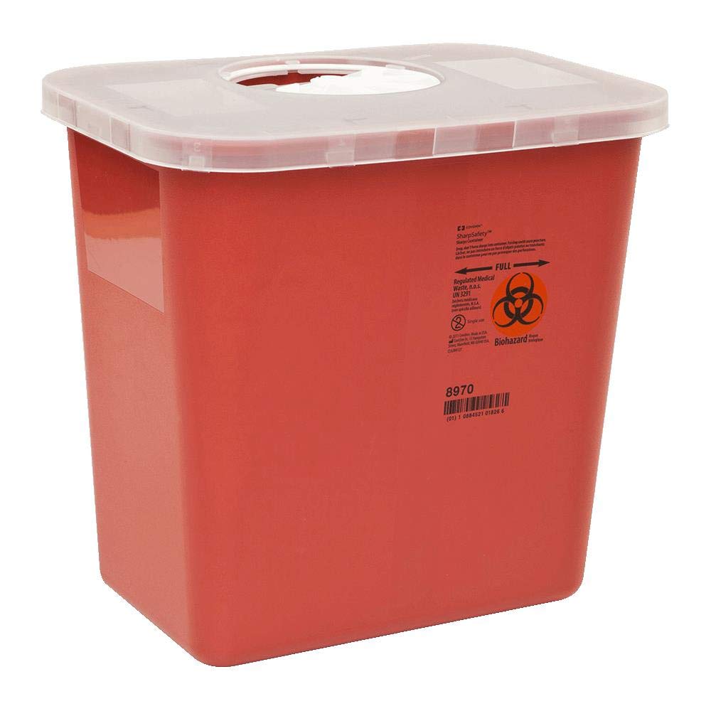 Model 8970 Kendall Sharps Container 2 Gallon Red tillescenter Hazardous