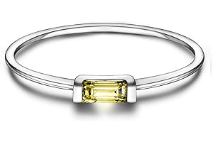 Helonley S925 Sterling Silver Birthstone Stackable Rings for Women Girls Mother Children with Cubic zirconium Mom Ring Mother's Day Jewelry Gifts for Wife