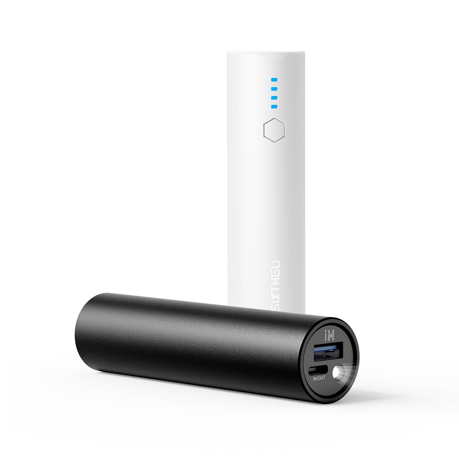 SIXTHGU Portable Charger, 5000mAh Mini Power Bank, S03 2-Pack Pocket Size Fast Charging USB-C (in&Out), PowerNano, Compatible with iPhone Series, Android Phone and More
