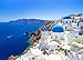 Leowefowa 7X5FT White Architecture of Oia Village on Santorini Island Greece Nature Landscape Blue Sky Backdrop Vinyl Photography Background Kids Adults Photo Studio Props
