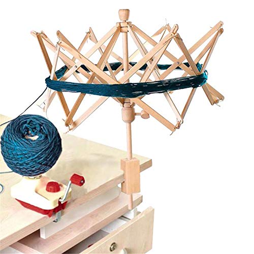 Wooden Swift Wool Yarn String Winder Holder,Knitting Umbrella Thread Fiber String String Winder, Hand Operated Winder, Ball Winders for Winding Lines Yarns Fiber Patchwork Sewing Supplies - Thumbnail 7