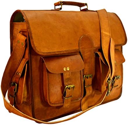 ADIMANI Vintage Handcrafted Leather Messenger Bag 15'' inches Unisex Bag