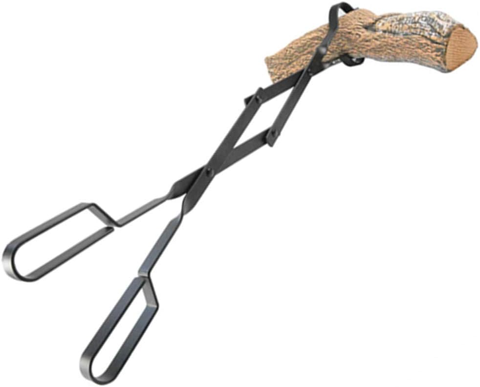 Onlyfire Outdoor Campfire Fireplace Tongs, 66cm Long, Log Grabber, Black