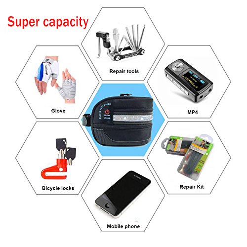 image for 3 Modes LED Bike Saddle Bag/Bike Seat Bag/Seat Packs,ViMall Super Cool