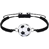 TACBSP Football Bracelet Tiger Eye Stone Soccer Bracelet Black Beaded Bracelet Player Team Friends Birthday Jewelry Gifts