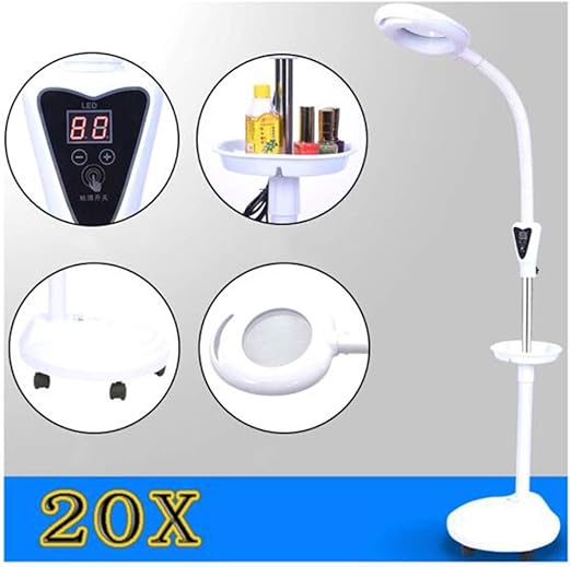 Lámpara De Aumento Luz Blanca Fría Espejo Magnificado 20X LED Ajuste de