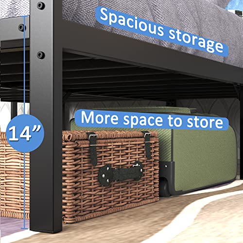 Mr IRONSTONE King Bed Frame with Headboard and Footboard, 14 Inch