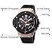 Voeons Men's Watches Chronograph 24 Hr Indicator Military Sports Watches 3ATM Waterproof Luxury Gold Case Quartz Big Dial Silicone Watches