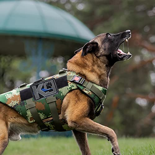 TACVEL K9 Crossbone Killer Attack Police Dog Patch, Hook and Loop Fastener Patch for Service Animal Vest (K9 Blue line)