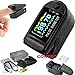 CONTEC CMS50D Finger Pulse Oximeter, SPO2 PR Oxygen Saturation Heart Rate Monitor with Carrying Case, Lanyard,battery Black color OLED Display