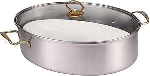304 Stainless Steel Oval Fish Steamer and Steam Pot Set With Lid Steamer Saucepot for Steaming Fish, Boiling Soup, Roast Turkey
