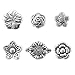 BEADNOVA 60pcs Tibetan Silver Lovely Flower Spacer Charm Beads for Jewelry Making Findings Assorted 6 Styles with Container