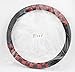 Finex PU Leather Checker Flag Black & Red Universal Fit Auto Car Grip Steering Wheel Cover 15 inch Non-Slip Interior Decal Driving Accessories Decoration for Men Women