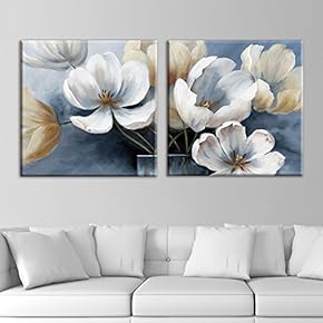 2 Panel Square Canvas Wall Art - Vintage Style Flower Petals - Giclee Print Gallery Wrap Modern Home Art Ready to Hang - 12"x12" x 2 Panels