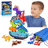 IPOURUP Dinosaur Toys for Kids 3-5: Wooden Stacking