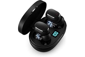 Top Fone de Ouvido Premium Bluetooth 5.1 TWS Wireless com Visor LED, Som Hi-Fi Estéreo, Cancelamento de Ruído, Toque Inteligente, Bateria Longa, Microfone, Compatível com Android e iOS