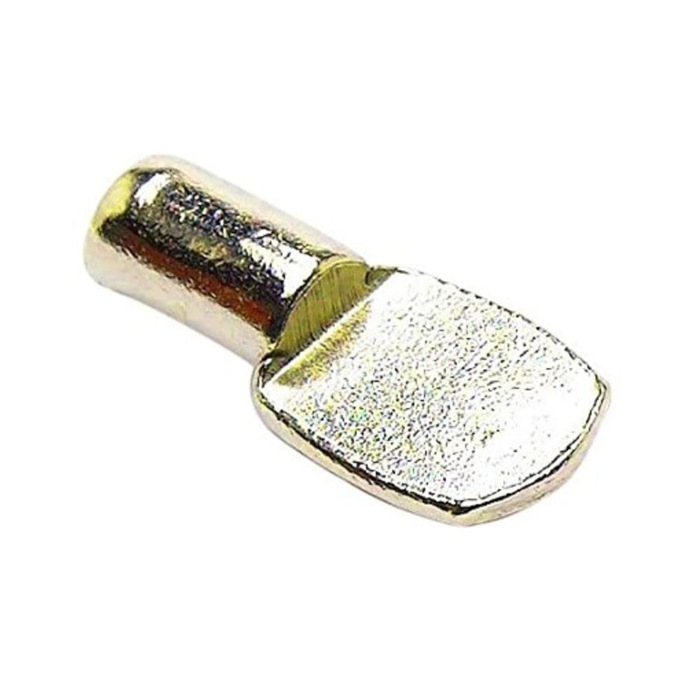 Merriway BH05498 (48 Pcs) Spade Type Push-In Shelf Support, Brassed Metal - Pack of 48 Pieces