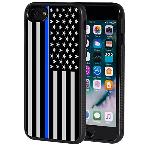 iPhone 8 Case,AIRWEE Slim Anti-Scratch Shockproof Silicone TPU Back Protective Cover Case for iPhone 8 4.7 Inch,Thin Blue Line US Flag Law Enforcement