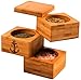 Stock Harbor Box Salt Keeper, Bamboo Container with Magnetic Lid for Secure Storage, Three Compartments for Salt and Spices, Spice Holder Organization Jar in an Innovative Sturdy Space Saving Design