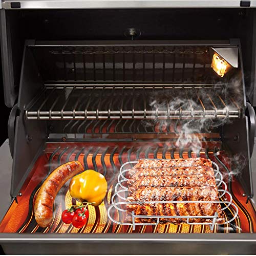 OurWarm Rib Rack for Smoking, Stainless Steel Roasting Stand with Oil Brush, NonStick BBQ Rib