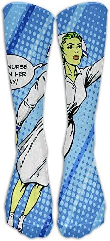 Super Hero Nurse Flies To Rescue Mens Socks Womens Socks 40cm