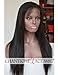 Chantiche Yaki Straight Full Lace Wig for Women, Brazilian Remy Human Hair Wigs with Baby Hair 16inch #1B