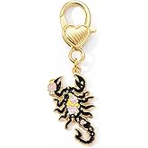 VEOWOO Scorpion Keychain – Insect Keychains Bag Charms for Women with Floral Accents, Cool Key Chains Gifts for Scorpion Lovers, Friends, Students