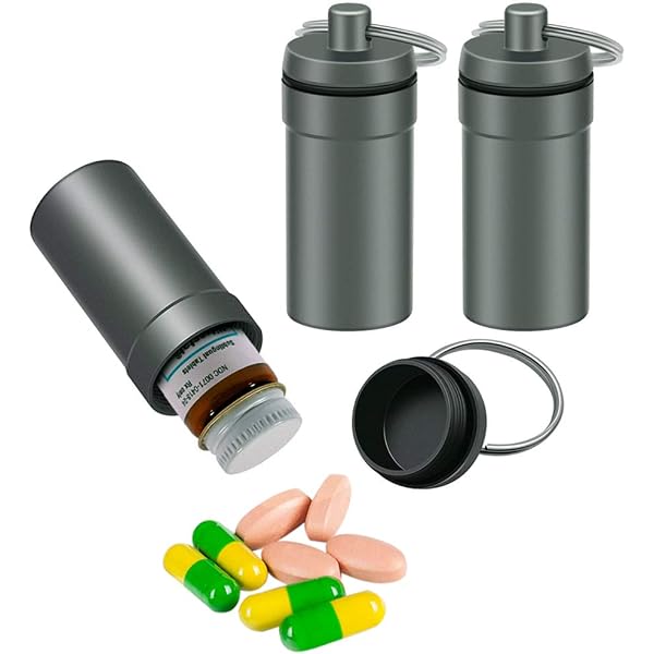 thumbnail image 2 of Keychain Pill Holder For Nitroglycerin, 2 Pack Mini Waterproof Portable... 2 of 10