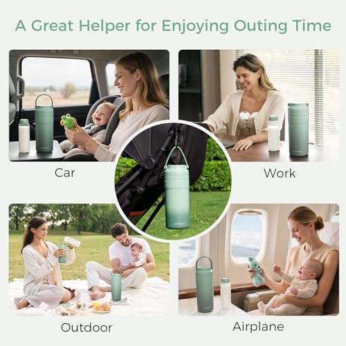 Momcozy Portable Breast Milk Cooler for Travel, 24H Ice-Free Cooling Breastmilk Storage Bottles Container, 12oz Leak Proof Outdoor Small Freezer, Baby Breastfeeding Essential for New Moms