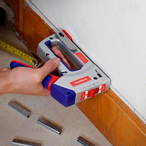 WORKPRO HeavyDuty 4in1 Staple Gun Kit, Manual Brad Nailer with 3000
