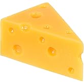 PRETYZOOM Artificial Cheese, Faux Triangular Cheese Ornament, Simulation Resin Cheeseblock Model for Kitchen Bakery Display, Halloween Treat Prop (4.5x7x3cm)
