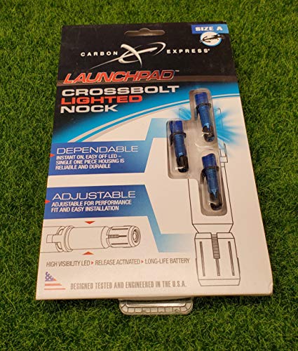 Carbon Express LAUNCHPAD Crossbolt Lighted Nock, 3-Pack, Blue