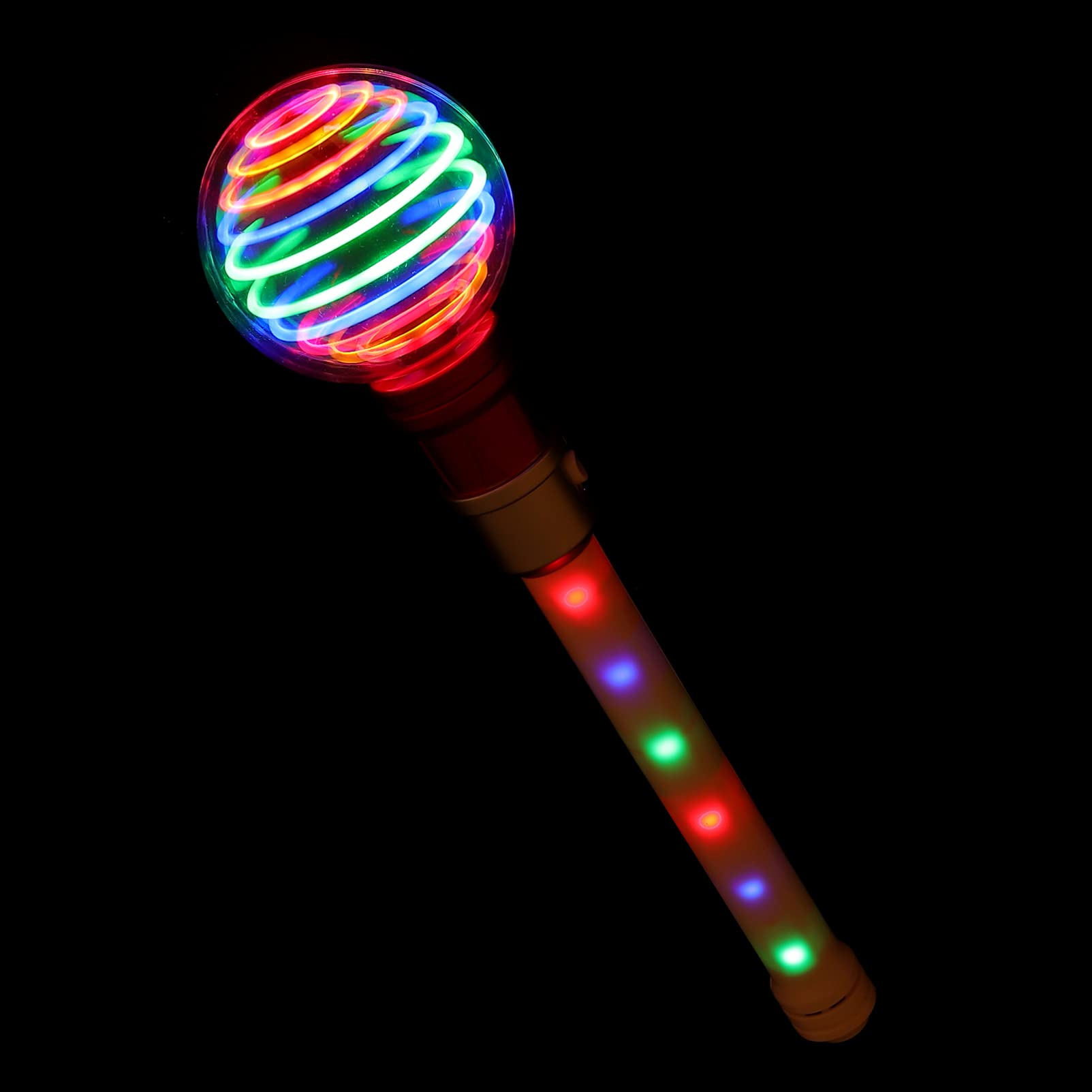 NUOBESTY Light Up Orbiter Spinning Wand Glowing Sticks Glowing Sticks Princess Sensory Toys Glow In The Dark Party Supplies For Wedding Birthday Concert Cheering Red,35X8X8CM