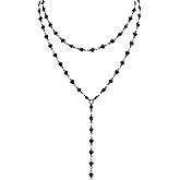 Sacina Gothic Layered Dainty Black Heart Choker Necklace, Gothic Necklace, Goth Jewelry, Christmas Jewelry Gift for Women