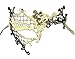 Masquerade Mask for Women - Elegant Metal Half Face Phantom of The Opera Mask for Mardi Gras, Prom, Halloween, Venetian Parties, Masquerade Balls and Costume Events (Gold/Clear Stones)