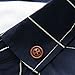 LOCALMODE Men's 100% Cotton Long Sleeve Plaid Slim Fit Button Down Dress Shirt,Navy Blue,Large